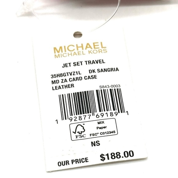 Michael Kors Medium ZA Card Case Wallet Dark Sangria (NWT) - Picture 8 of 8